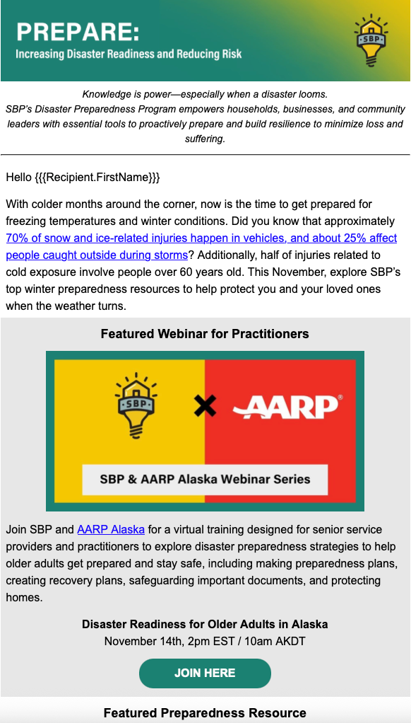 PREPARE newsletter — increasing disaster readiness and reducing risk